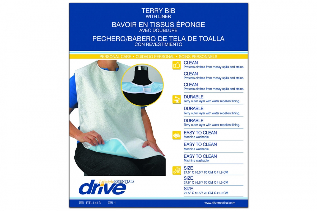 Terry Bib with Liner, Retail Package