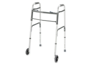 Invacare Youth ProBasics Deluxe Two-Button Folding Walker with Wheels Installed